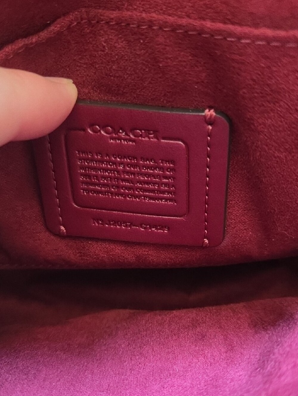Coach Ellen Crossbody Bag with Diagonal Stripes - Red & Chalk White - Picture 8 of 16